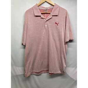 Puma Golf Mens Size 2XL Tailored Oxford Polo Heather Red Pink